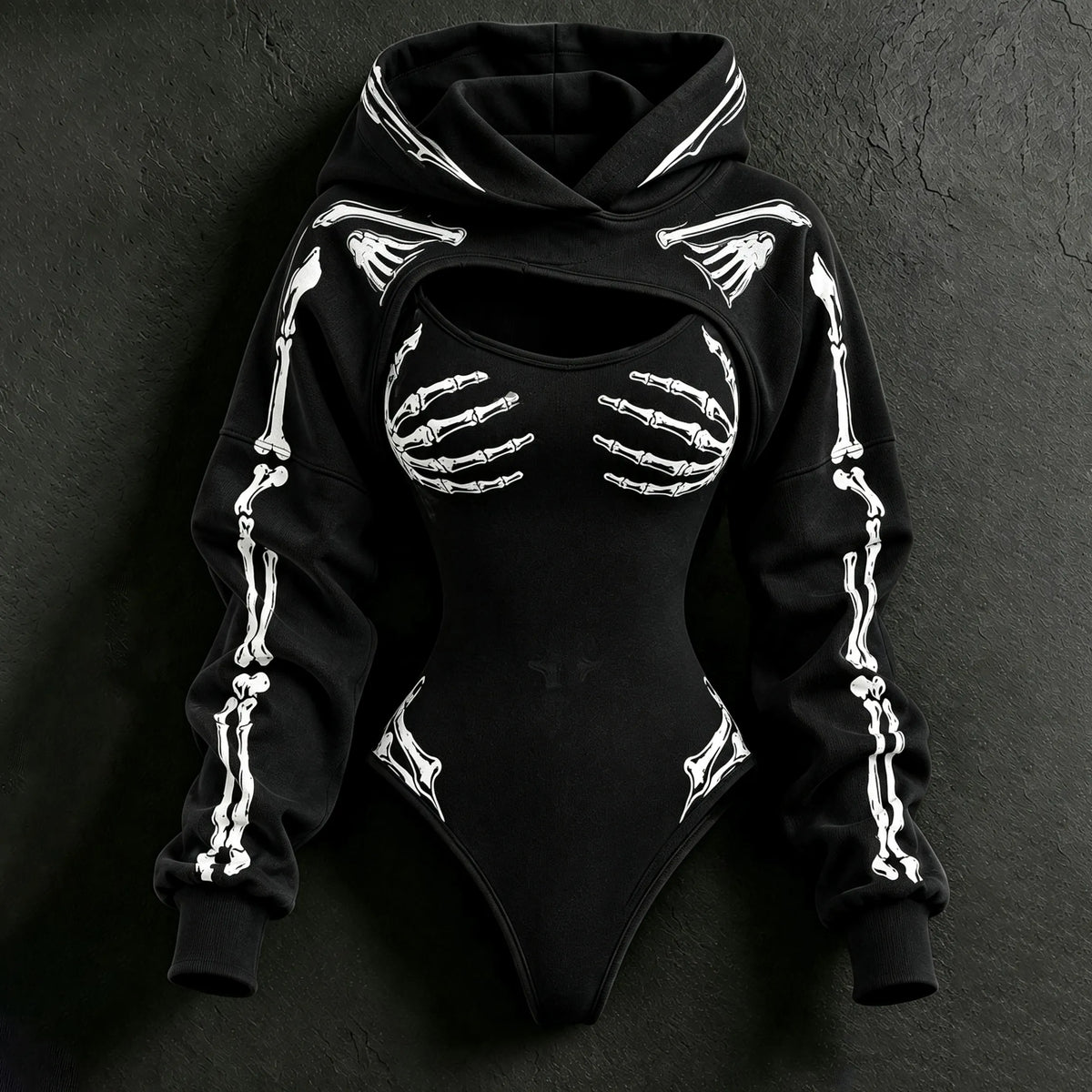Women's Vintage Halloween Skull-line Casual Athletic Two-piece Set