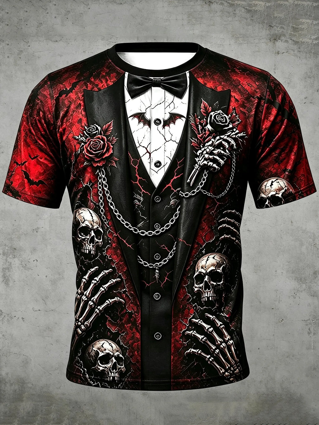 Men's Halloween Skull 3d Print Casual T-shirt