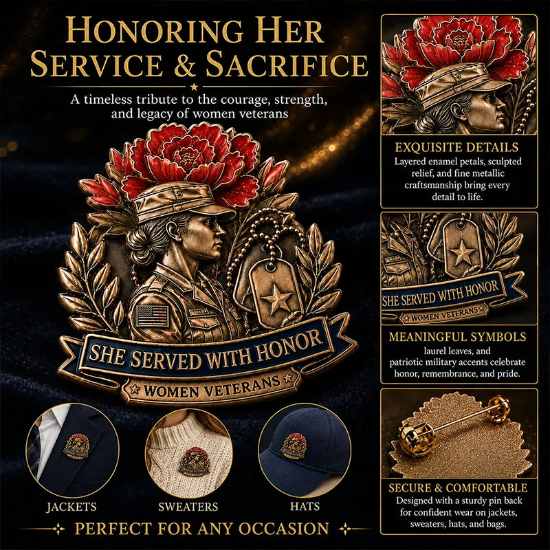 U.S. Female Veteran Carnation Flower Pin
