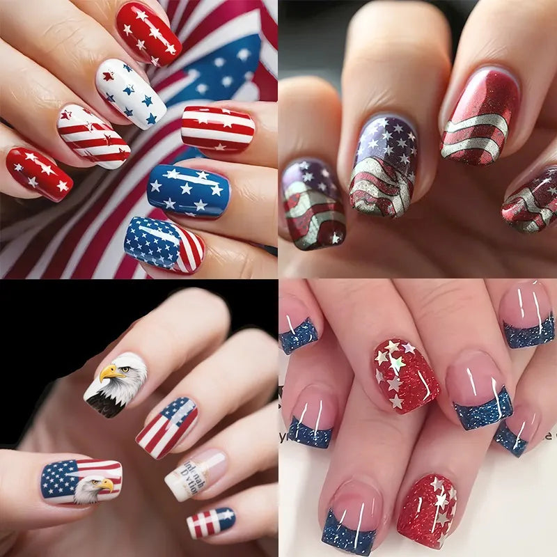Patriotic National Flag Pattern False Nails