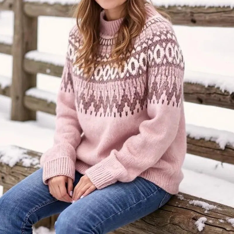 Women's Iceland Wave Jacquard Comfort Knit Sweater