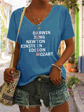 Women's Autism Awareness Printed Casual T-Shirt