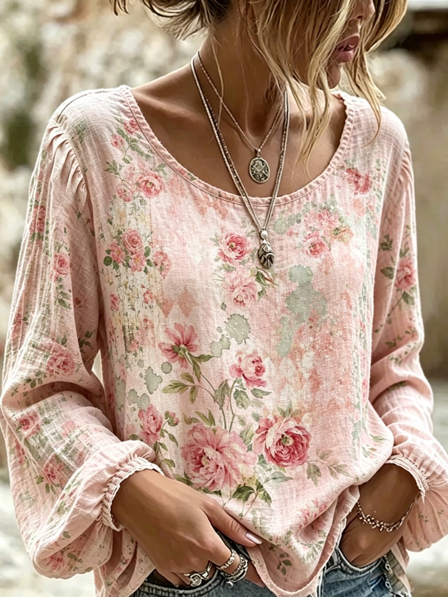 Women's Floral Print Casual Top