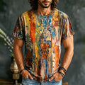 Men's Hippie Vintage Tie Dye Print T-shirt