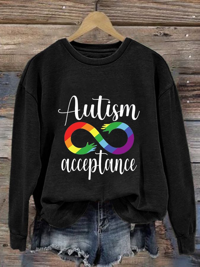 Women'S Autism Awareness Print Casual Sweatshirt