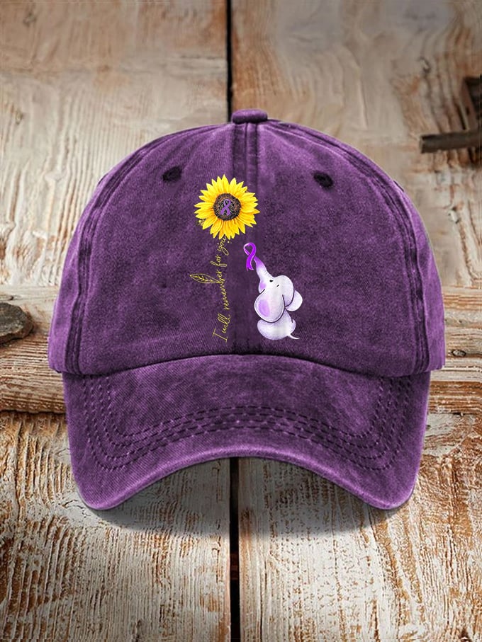 Unisex I Will Remember For You Alzheimer's Disease Awareness Printed Hat