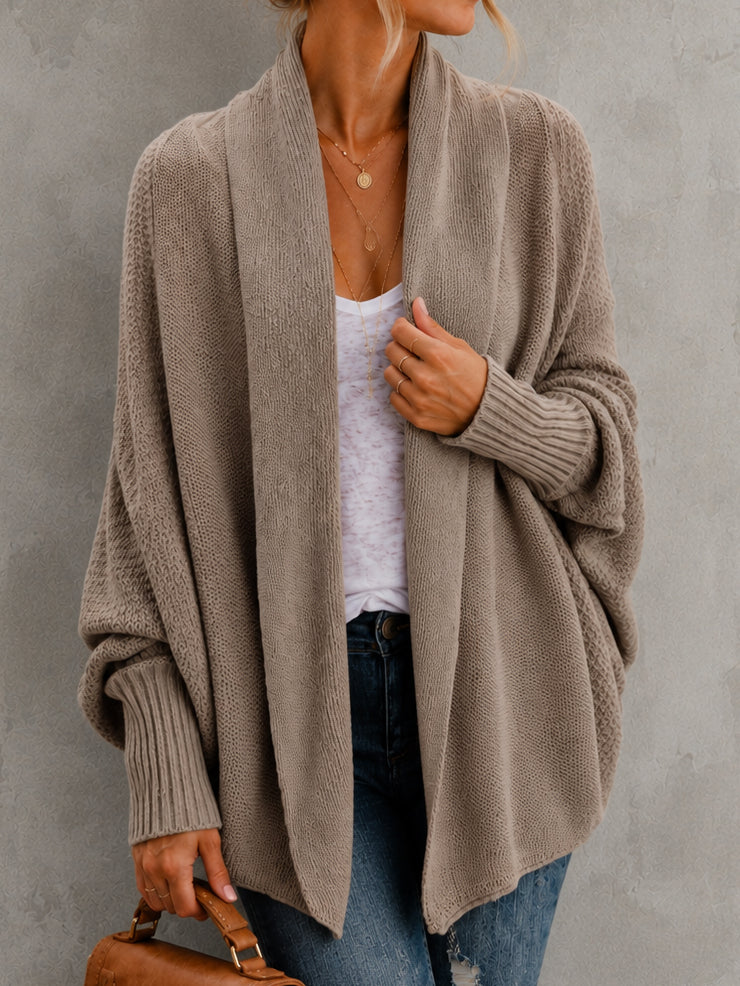 Elegant Batwing Sleeve Knitted Cardigan
