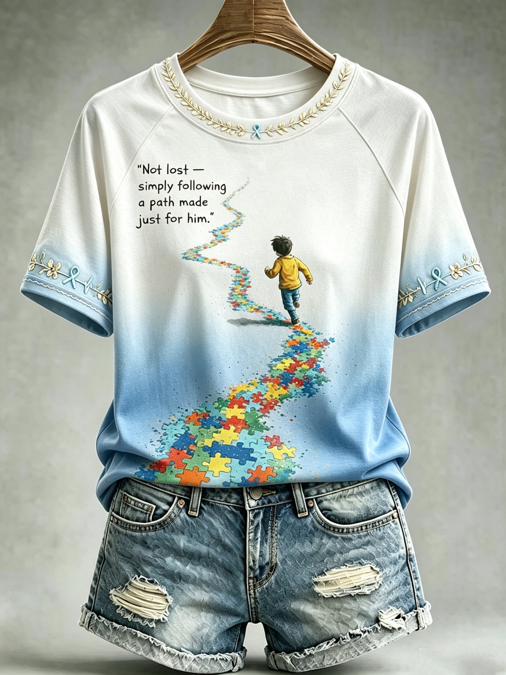 Women's Autism-Themed Casual Print Top