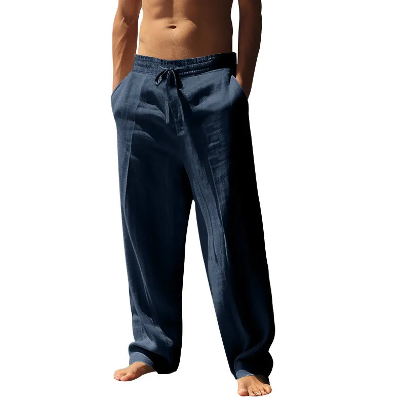 Men’s 4-Pack Casual Pants – Lightweight, Breathable, Elastic Waist, Wide Straight Leg
