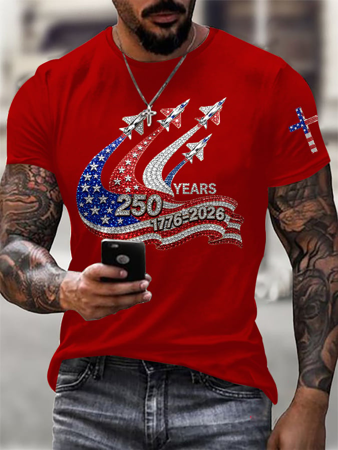 Men's America 250 Years 1776-2026 Printed T-Shirt