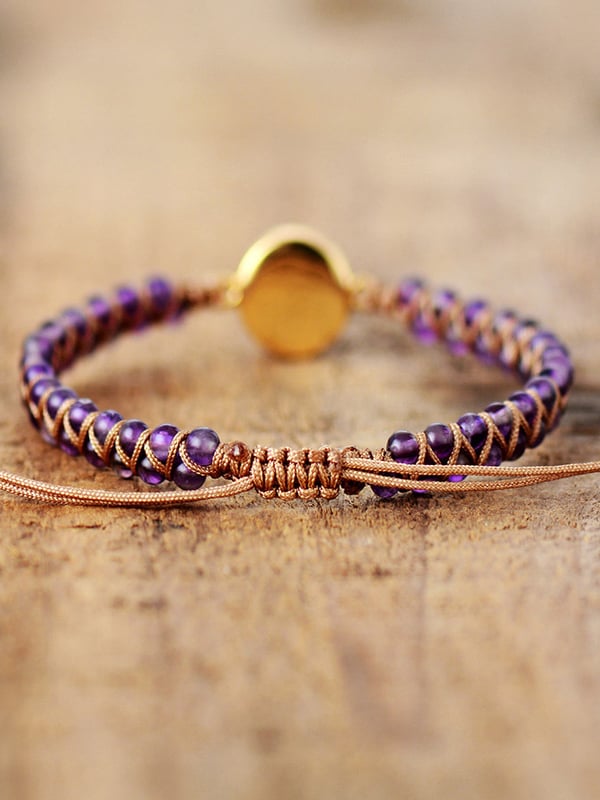Braided Agate Purple Bracelet
