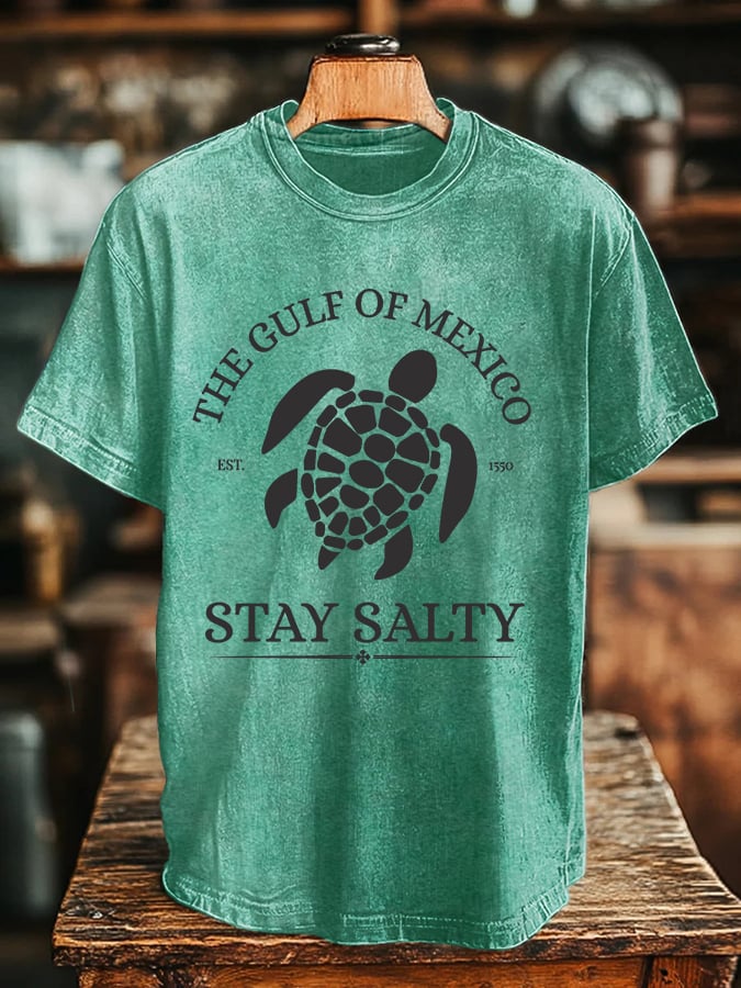 Men's Gulf Of Mexico Printed Round Neck T-Shirt