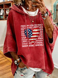 Women's Anniversary Flag Heart Print Oversized Hoodie