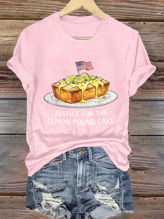 Women's  JUSTICE FOR THE LEMON POUND CAKE Print T-Shirt