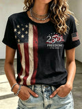 Women's America 250 1776-2026 Freedom Print V Neck T-shirt