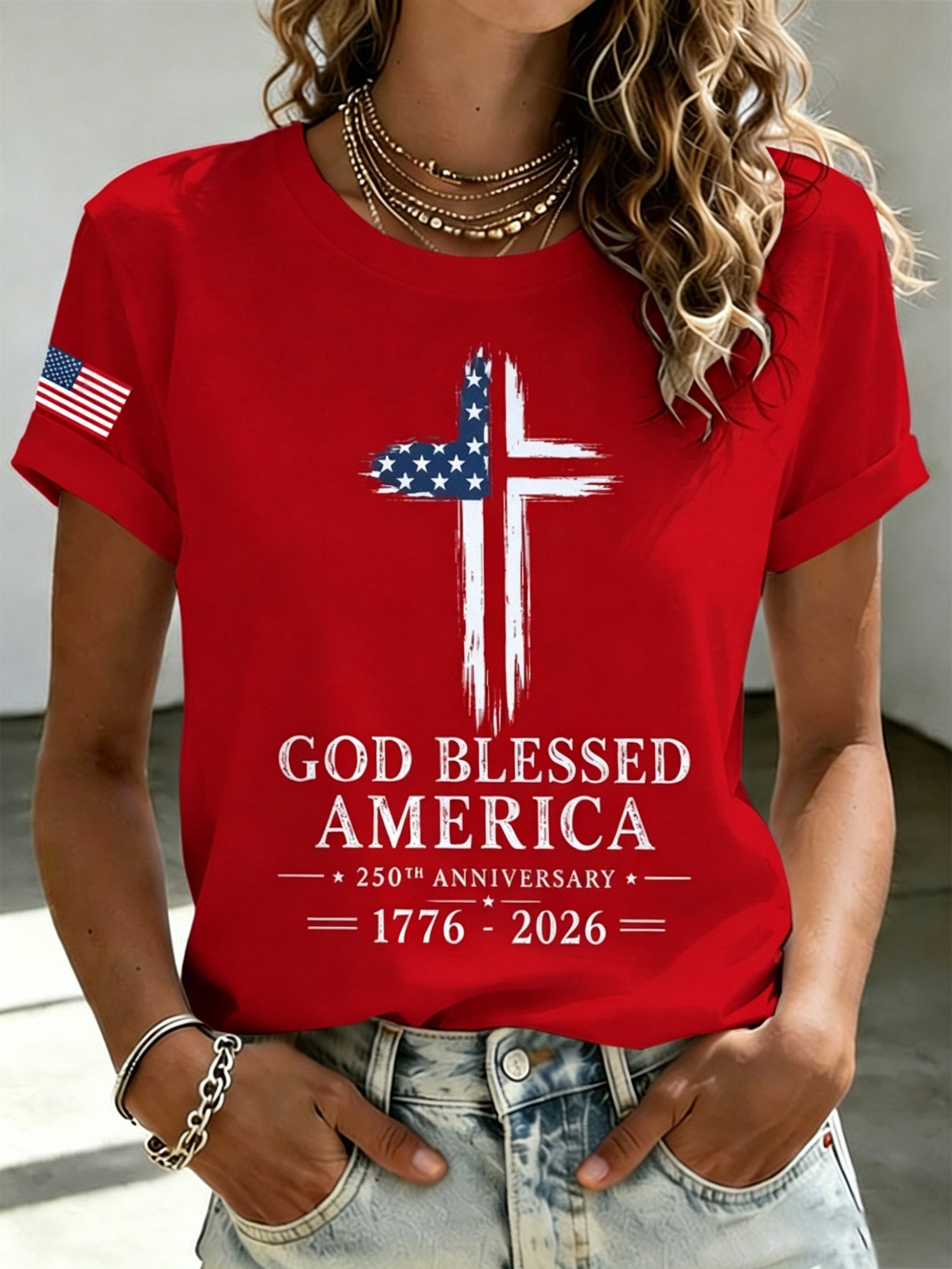 Women's America 1776-2026 Freedom Print T-shirt