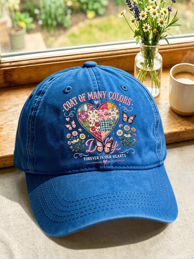 Retro Coat Of Many Colors Forever In Our Hearts Print Baseball Cap