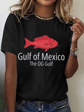 Women's "Gulf Of Mexico, The Og Gulf" Printed Casual T-Shirt