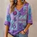 Women's Anxiety Relieving Quilt Blanket Pattern Print Alzheimer's Awareness Support T-shirt