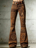 Ladies' Western Fengma Ethnic Tribe Pattern Cowboy Pants