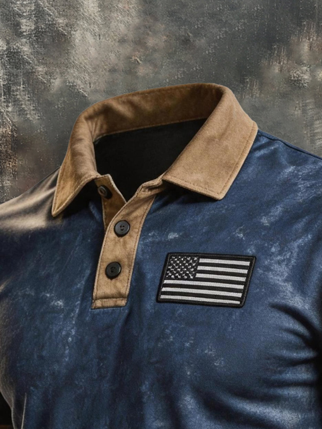 Men's Retro "Patriot" Color-Block Short-Sleeve Polo Shirt