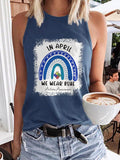 Autism Awareness In April We Wear Blue Print Tank Top