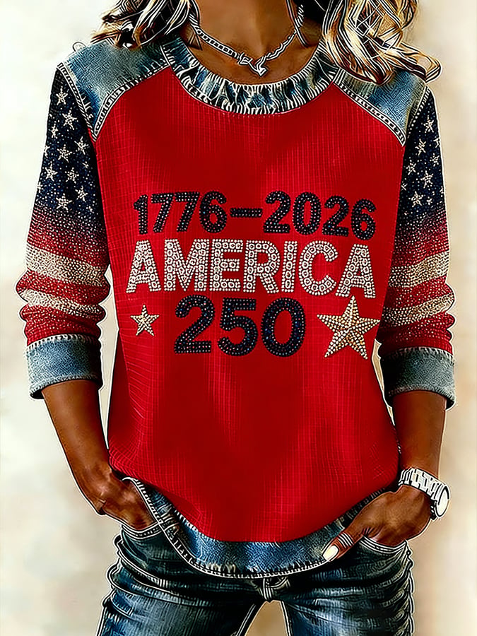 Women's 250th Anniversary Printed Short-Sleeved T-Shirt