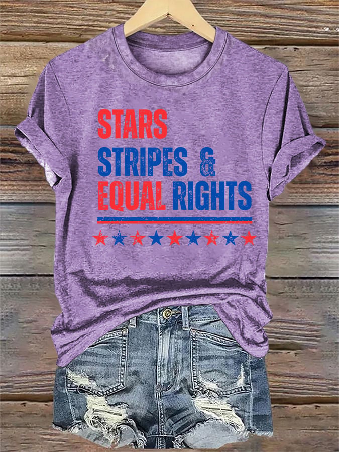 Women's  The Stars and Stripes Print T-Shirt