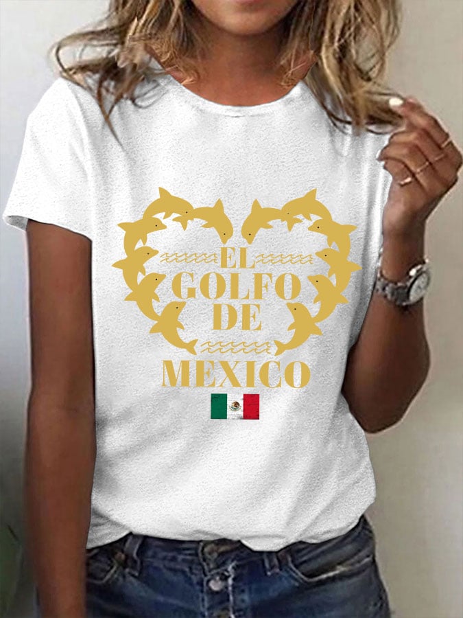 Women's "The Gulf of Mexico" Dolphin Print T-Shirt