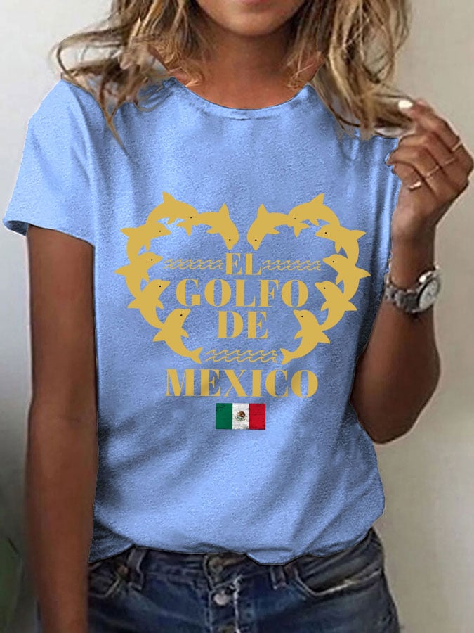 Women's "The Gulf of Mexico" Dolphin Print T-Shirt