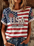 Women's Vintage Floral 250 Print Casual T-Shirt