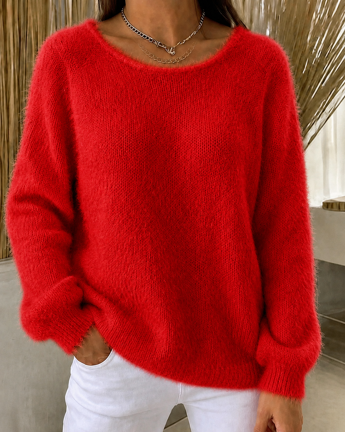 Women'S Solid Color Multi-Color Solid Color Long Sleeved Thin Sweater Top