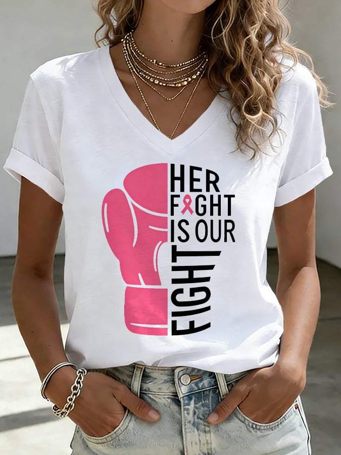 Women's Breast cancer Print Top