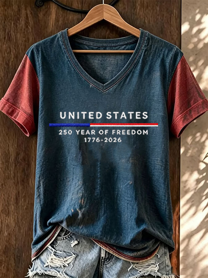 Women'S America Flag Print Casual T-Shirt