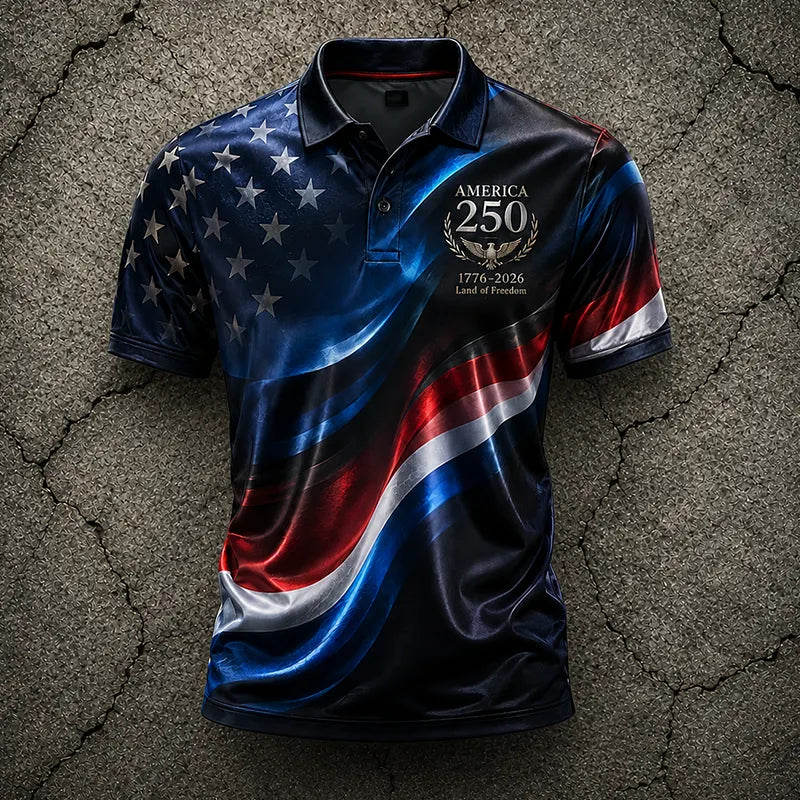Men's Independence Day Summer Short-Sleeve Polo Shirt