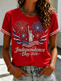 Women's  Casual American Independence Day Celebration T-Shirt