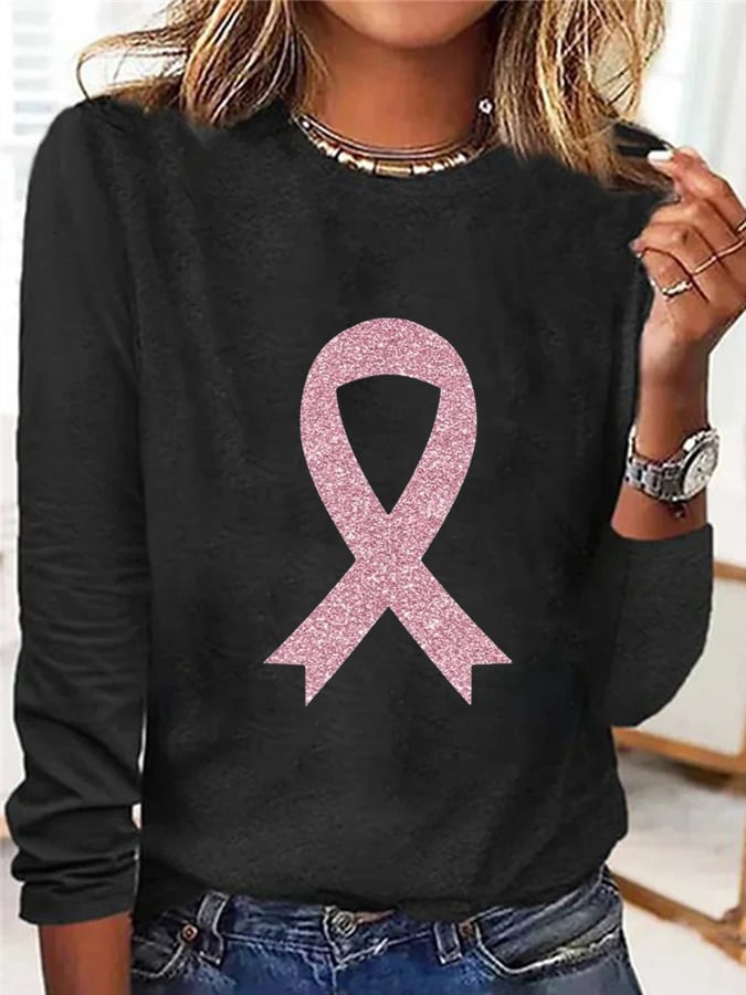 Women's Breast Cancer Awareness Crew Neck T-Shirt