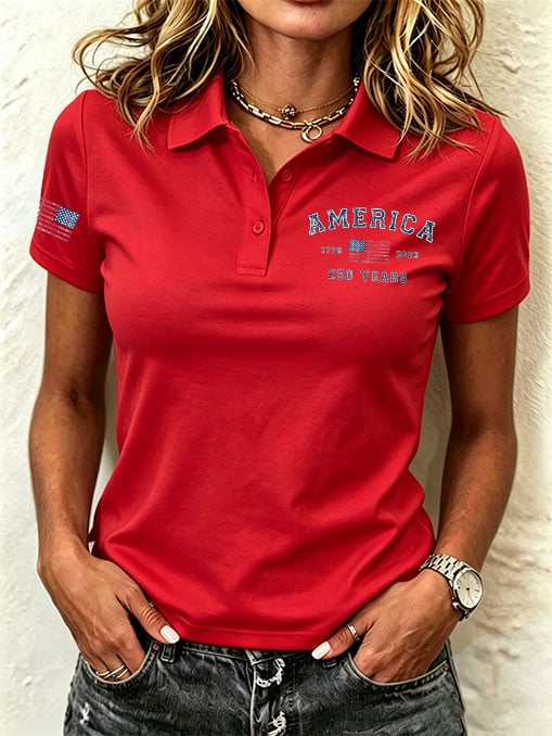 Women's Print Casual Polo Shirt