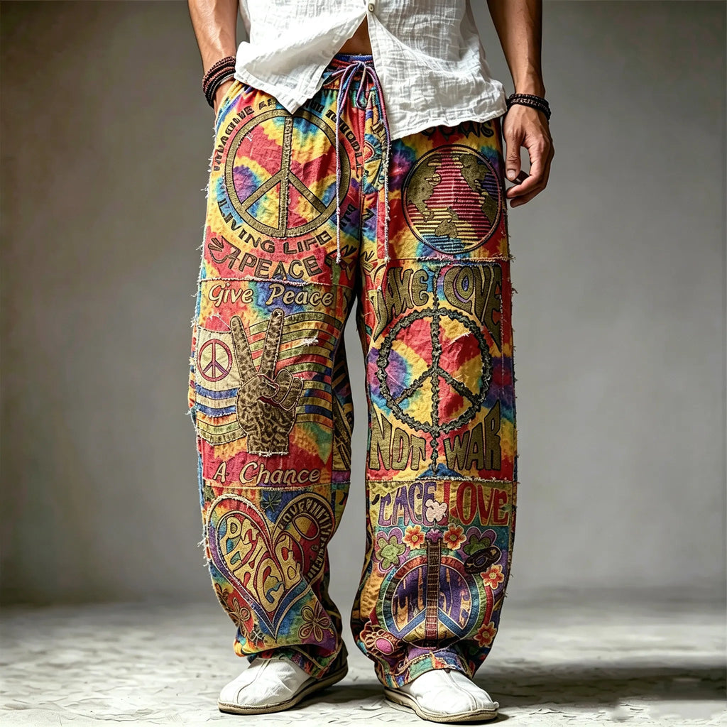 Men's Retro Bohemian Hippie Style Printed Casual Pants