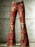 Ladies' Western Style Denim Trumpet Pants
