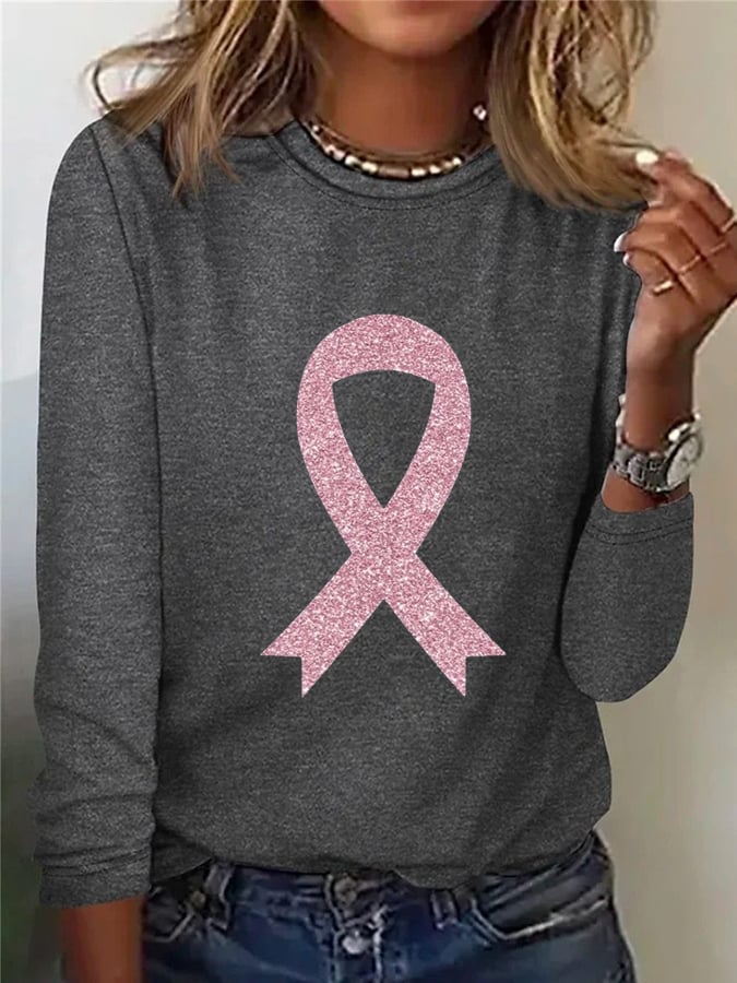 Women's Breast Cancer Awareness Crew Neck T-Shirt