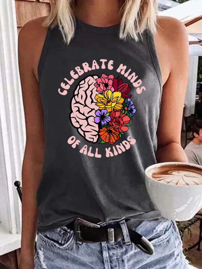 Women's Neurodiversity Is Beautiful Autism Awareness Print Sleeveless T-Shirt