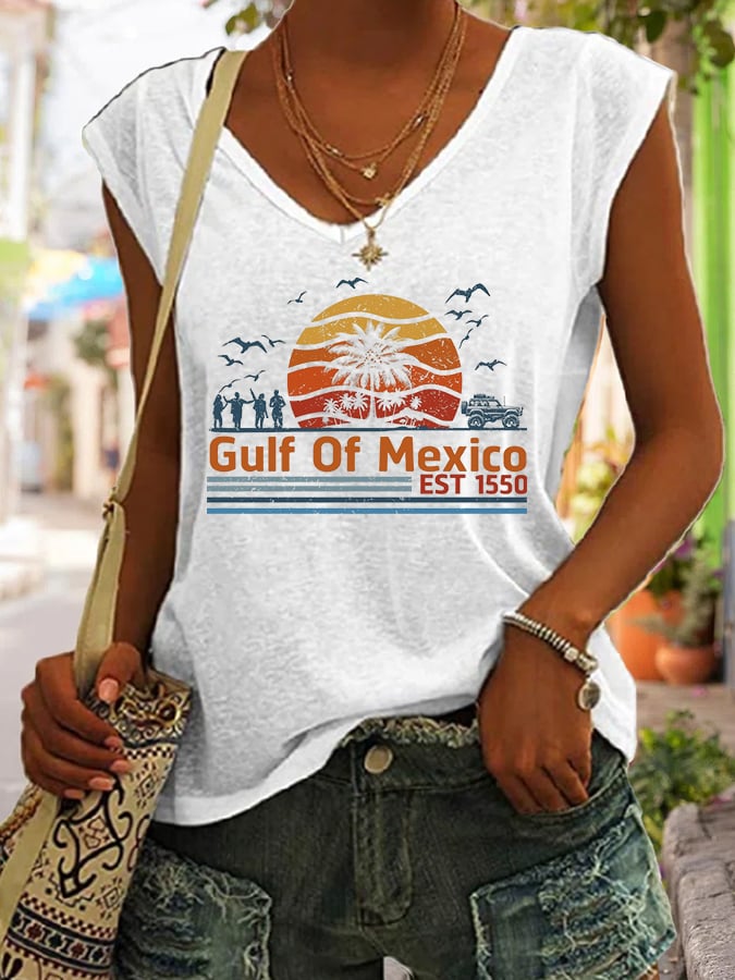Women's Gulf Of Mexico Print Tank Top