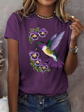 Women's Alzheimer'S Awareness Print Round Neck T-Shirt