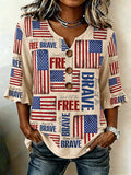 USA 250 Patriotic Doodle Blouse