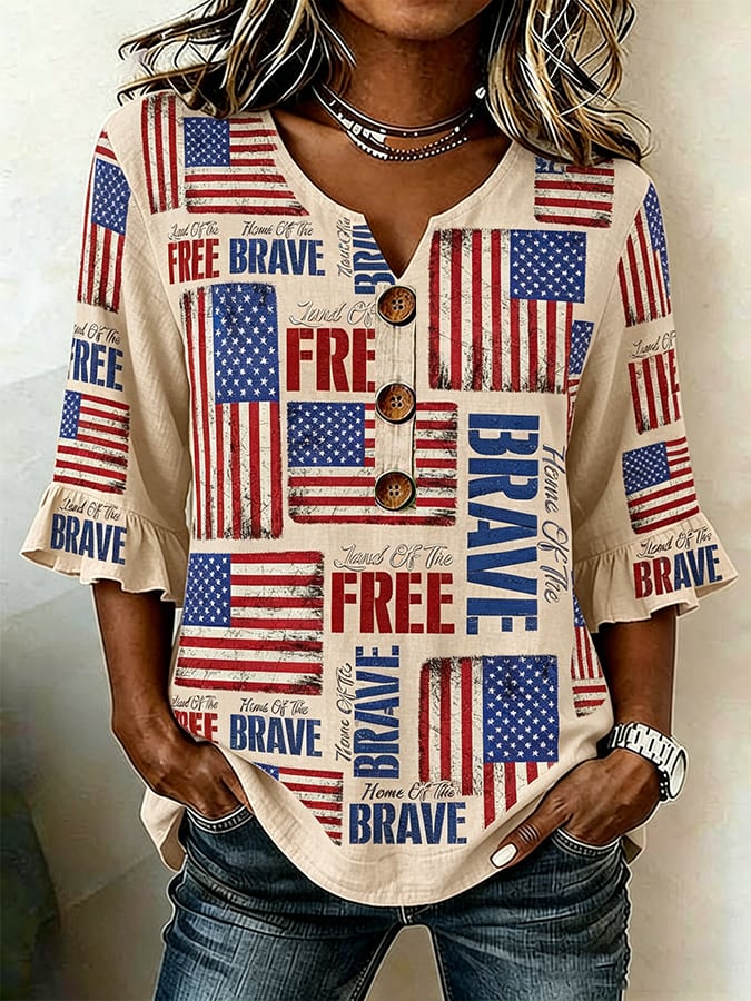 USA 250 Patriotic Doodle Blouse