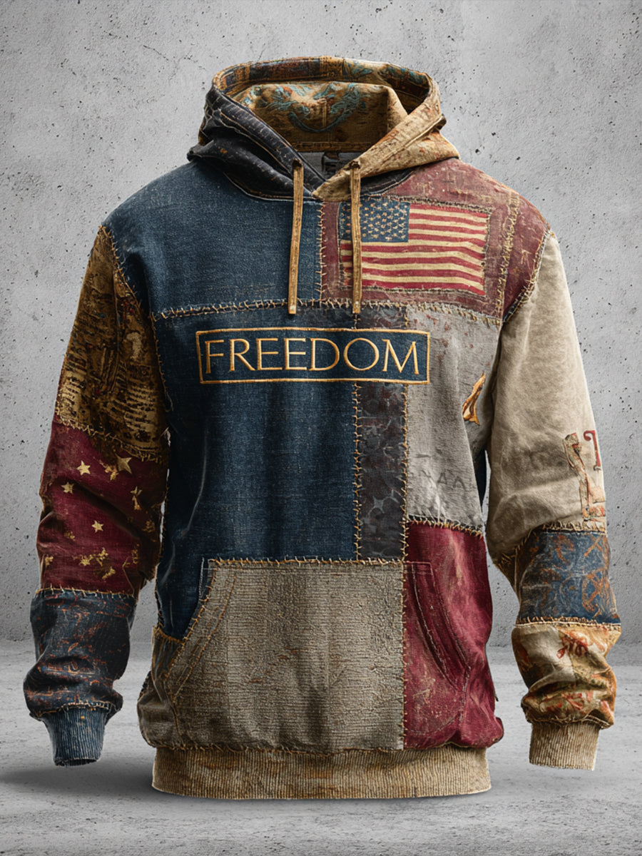 American Freedom Patriot Print Casual Hoodie