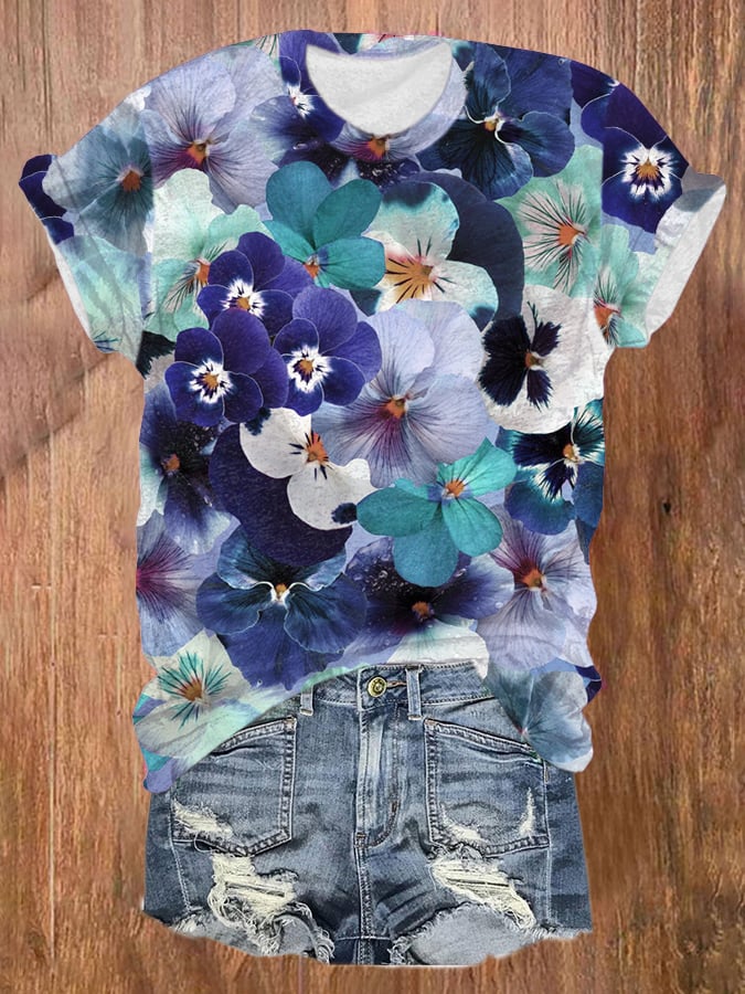Women's Floral Print Casual T-Shirt