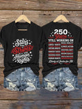 Women's Stars And Stripes And Human Rights Print Casual T-shirt