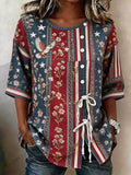 Women's Casual American 250th Anniversary Print Top